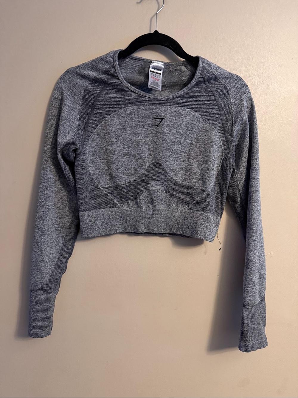 Gymshark Grey Seamless Long Sleeve Crop Top